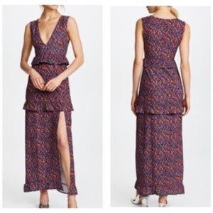 Nightwalker Floral Tiered Maxi Dress Sz S